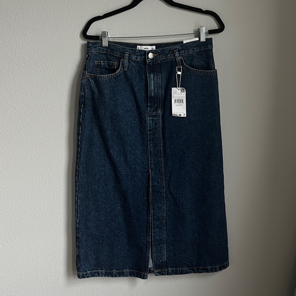 NEW Mango Denim Midi Skirt